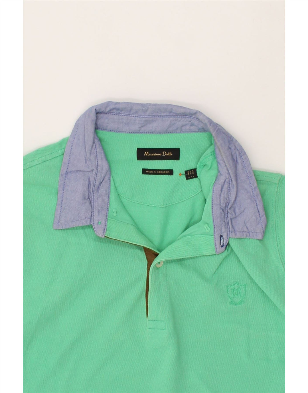 MASSIMO DUTTI Mens Polo Shirt Large Green Vintage Massimo Dutti and Second-Hand Massimo Dutti from Messina Hembry 