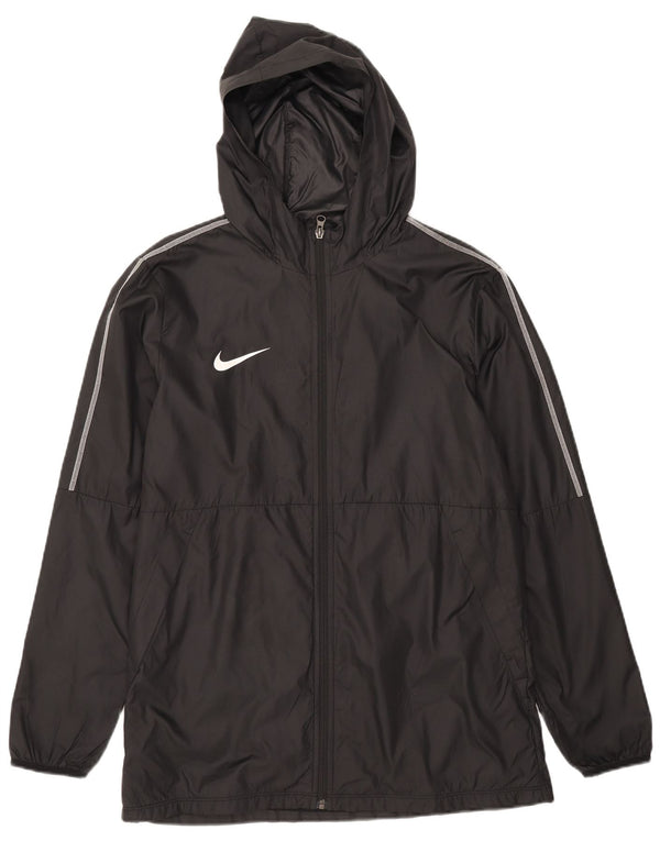 Nike Veste de pluie à capuche pour homme UK 40 Large Noir Polyester