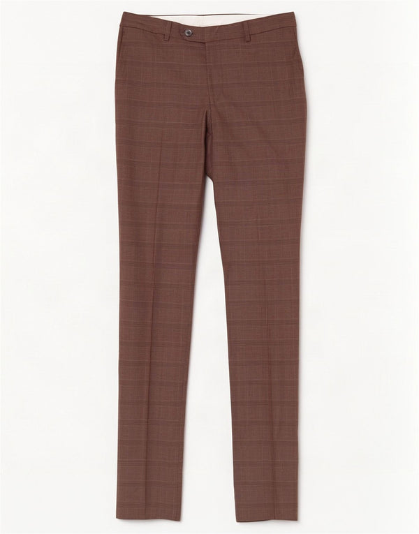 Cerruti 1881 Mens Slim Suit Trousers W32 L36 Brown Check Wool