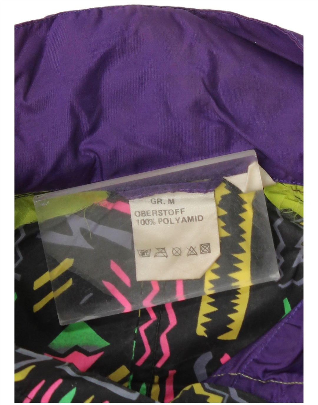 Vintage Mens Rain Jacket UK 38 Medium Purple Geometric Polyamide