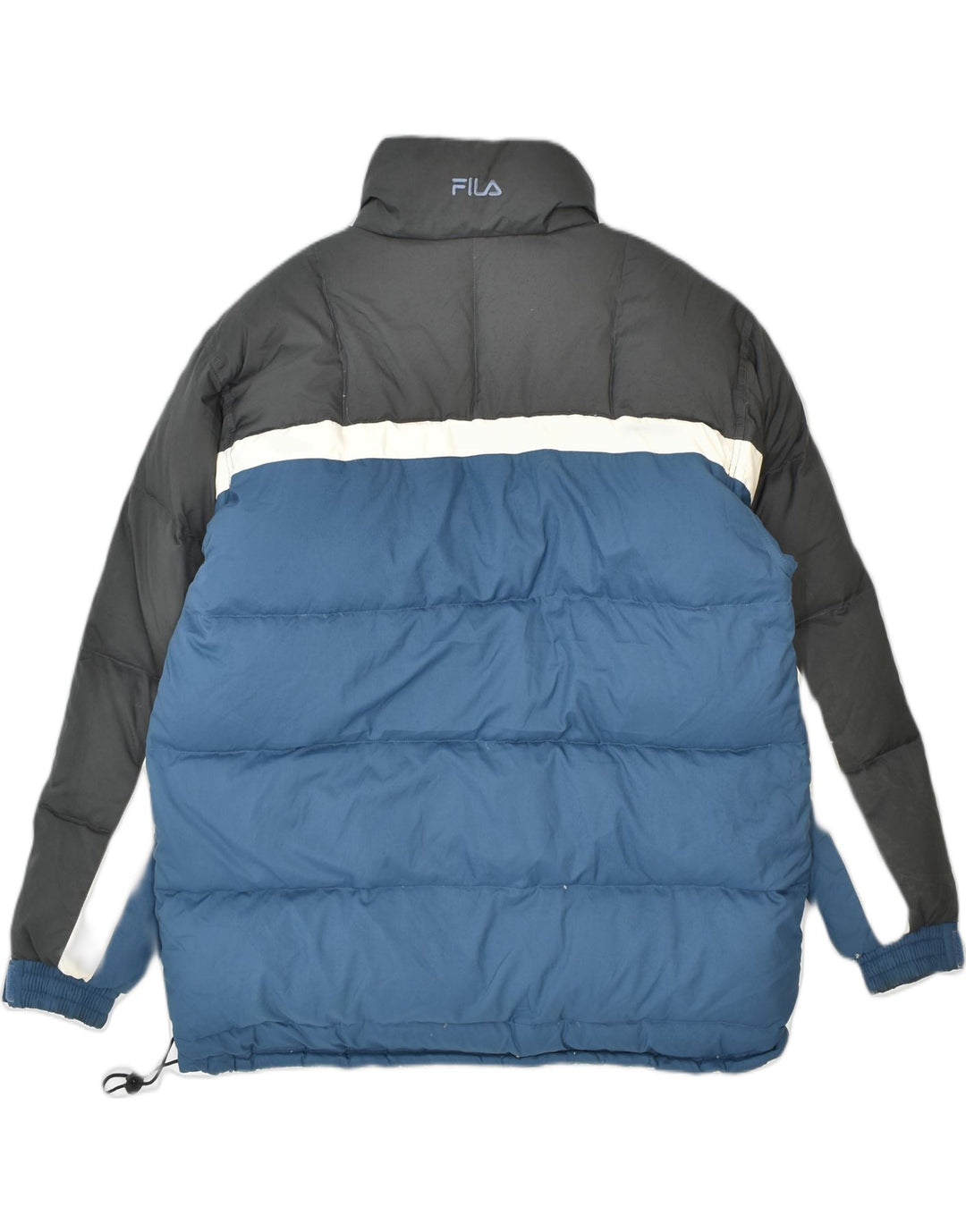 FILA Mens Padded Jacket IT 52/54 XL Blue Colourblock Polyester Vintage Fila and Second-Hand Fila from Messina Hembry 