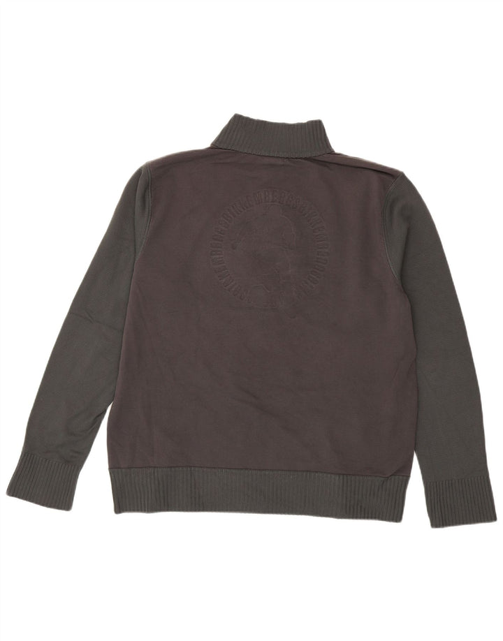 Bikkembergs Mens Zip Neck Jumper Sweater XL Grey