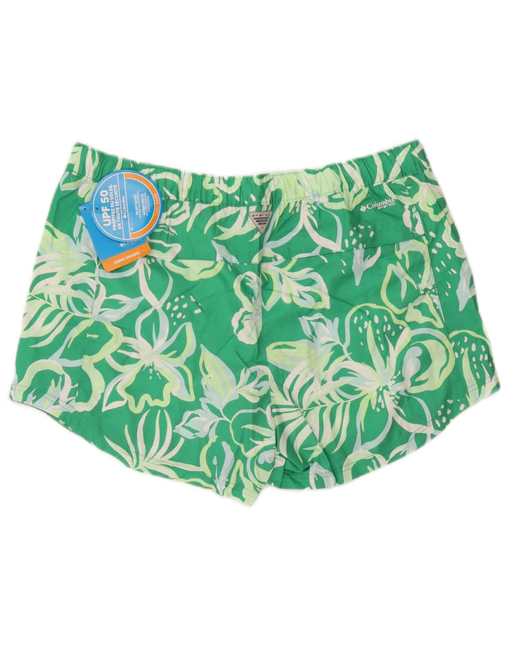 Columbia Mens Swimming Shorts Large Green Floral Polyester