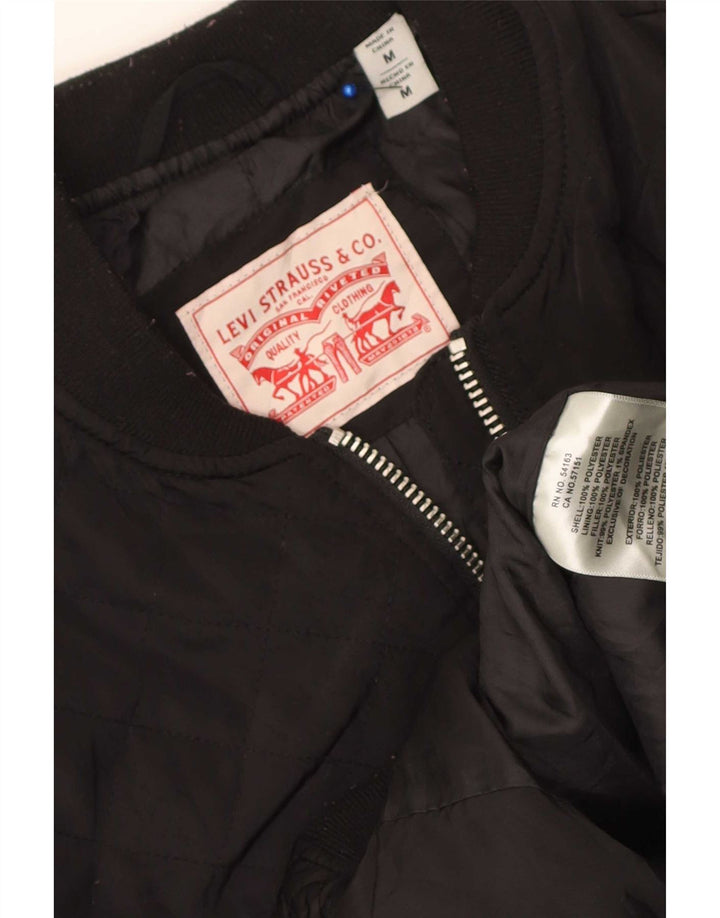 Levi's Womens Bomber Jacket UK 14 Medium Black Polyester