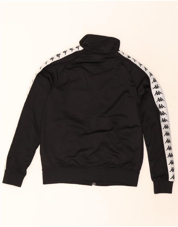 Kappa Womens Graphic Trainingsanzug Top Jacke UK 6 XS Schwarz Farbblock