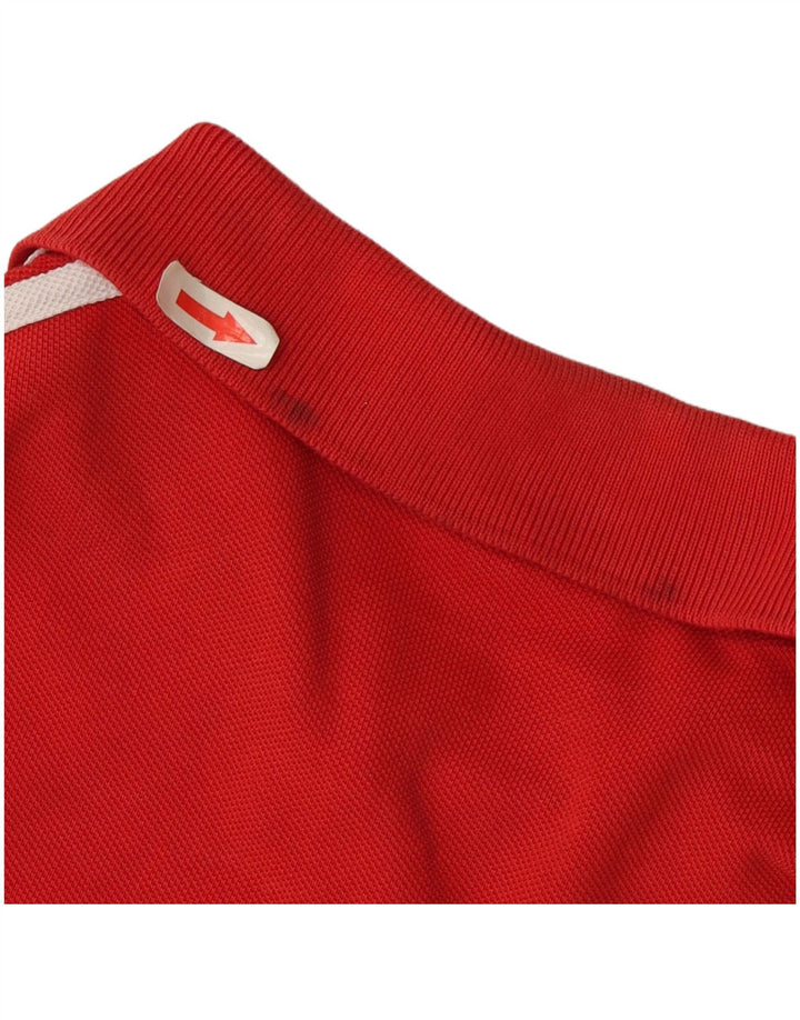 Adidas Mens Polo Shirt Large Red Cotton
