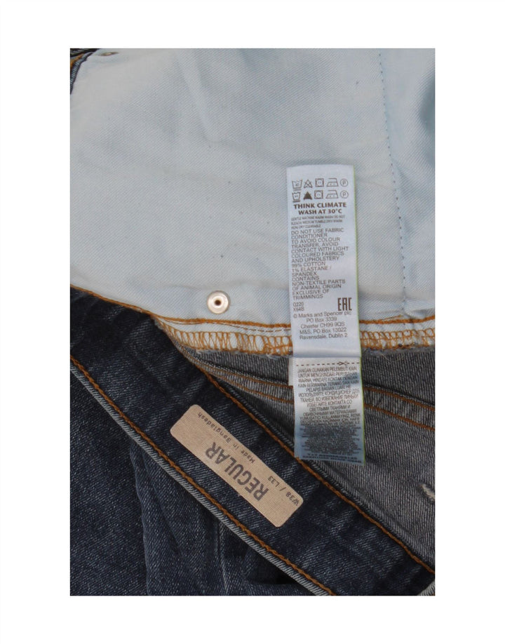 Marks & Spencer Herre Regular Straight Jeans W38 L33 Blue Cotton