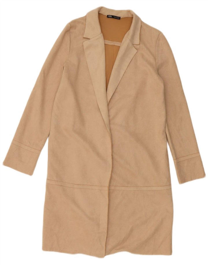 Zara Womens Overcoat UK 10 Small Beige