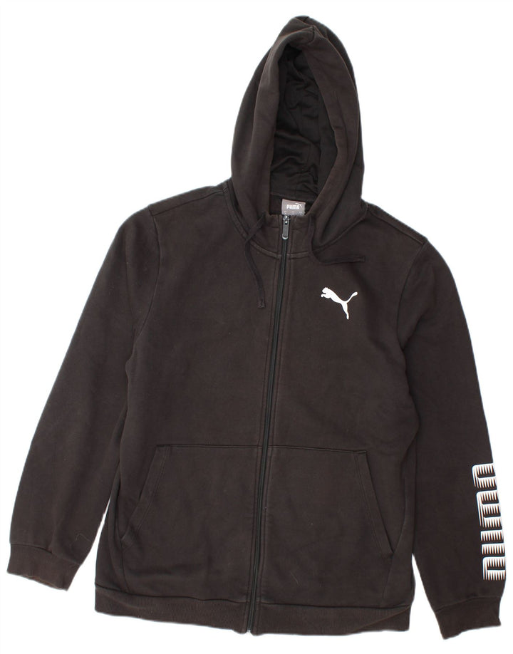 Puma Mens Graphic Zip Hoodie Sweater Medium Black Cotton