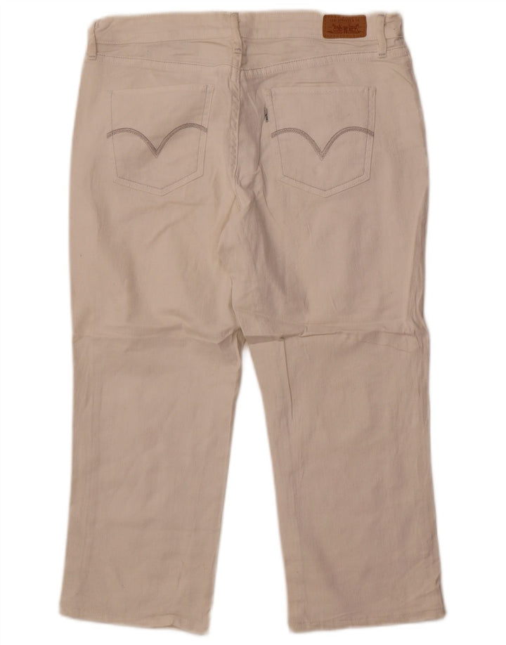 Levi's Womens Capri Jeans US 12 Large W32 L22 White Cotton