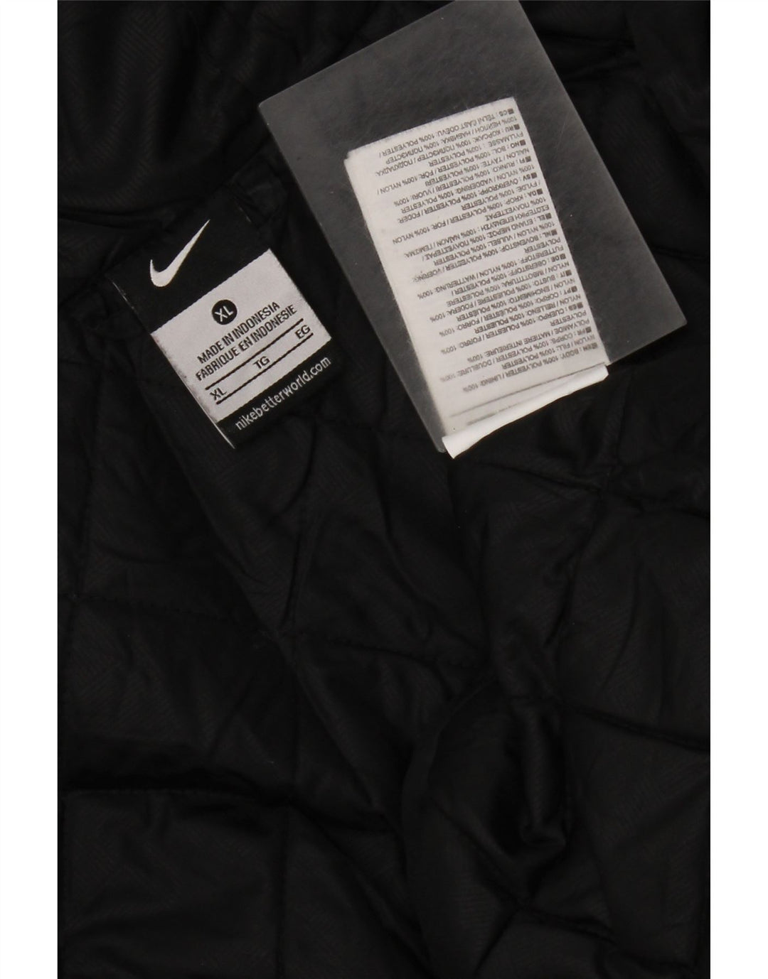 Nike Mens Hooded Windbreaker Jacket UK 42 XL Black Polyester