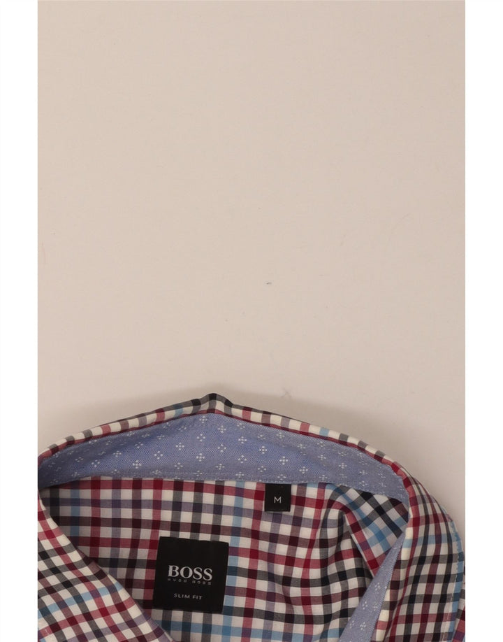 Męska koszula slim fit HUGO BOSS, średnia, wielobarwna bawełna w kratkę