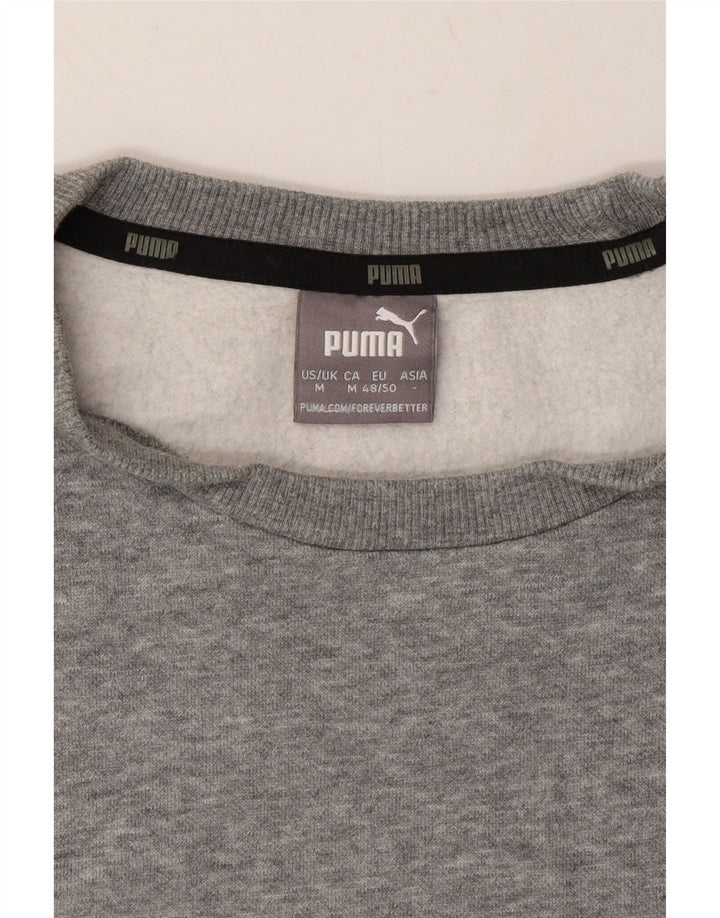 PUMA Mens Graphic Sweatshirt Jumper Medium Grey Cotton Vintage Puma and Second-Hand Puma from Messina Hembry 