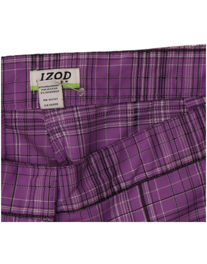 Bermuda da donna Izod US 16 2XL W34 Poliestere a quadri viola