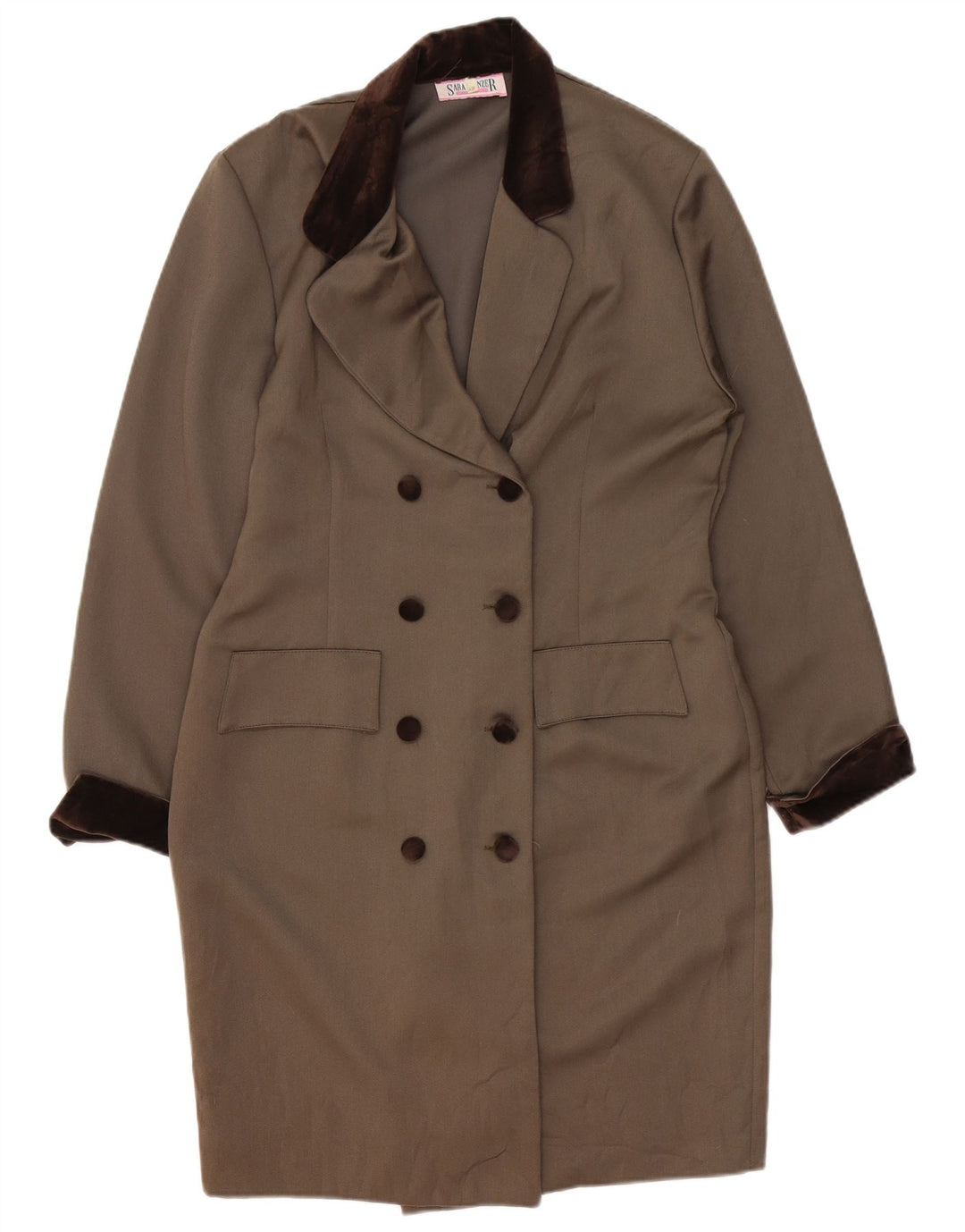 Sara Glenzer Damen Zweireihiger Mantel IT 48 XL Braun Farbblock