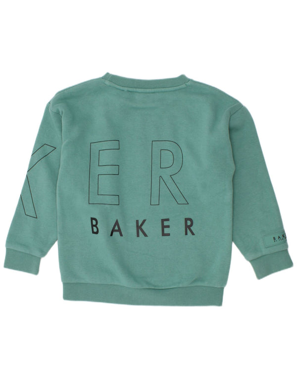 Ted Baker Boys grafikus pulóver pulóver 4-5 éves zöld pamut
