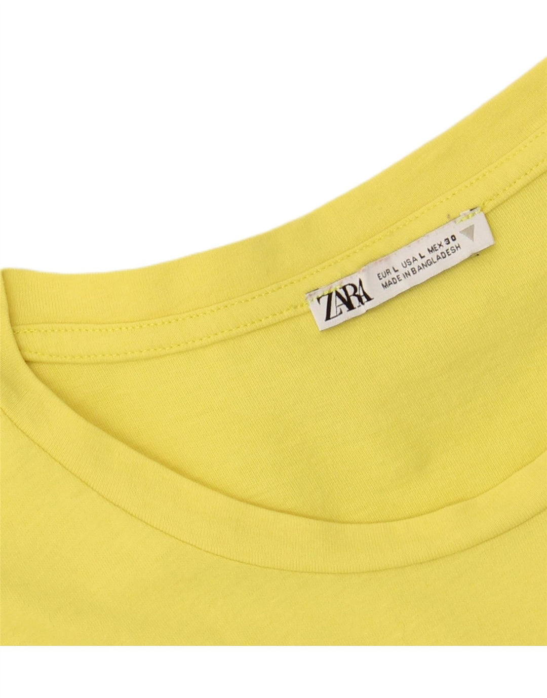 ZARA Womens Blouse Top UK 14 Large Yellow Cotton