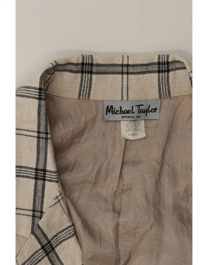 Michael Taylor Damen übergroße Longline-Blazerjacke UK 16 Large Beige