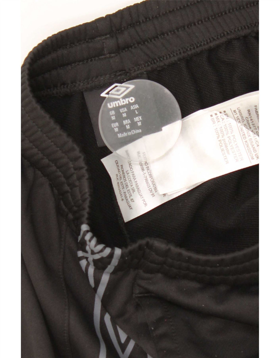 Umbro Mens Graphic Tracksuit Calças Médio Poliéster Preto