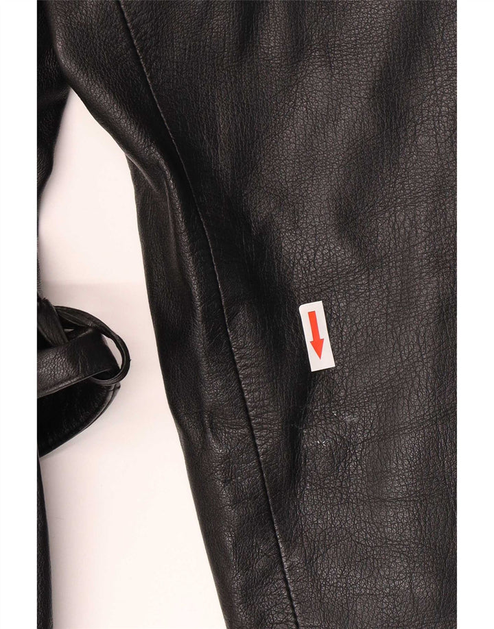 Madeleine Chaqueta de cuero con doble botonadura para mujer UK 42 Medium Black