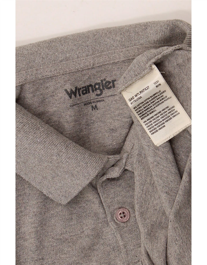 WRANGLER Mens Polo Shirt Medium Grey Flecked Cotton