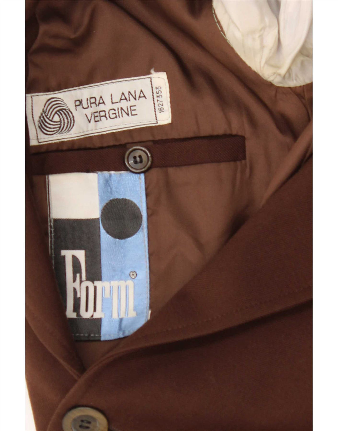 Vintage Mens 2 Button Blazer Jacket UK 36 Small Brown Virgin Wool