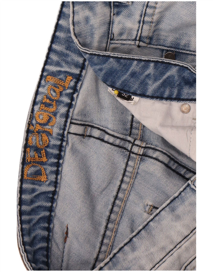 Desigual Mens Distressed Denim Shorts W32 Medium Blue