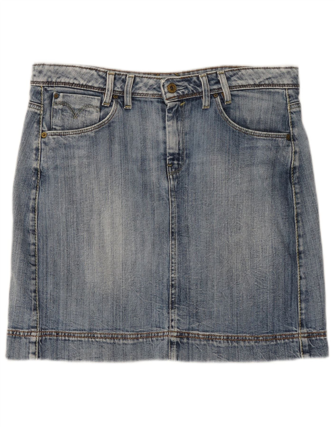Damska mini spódniczka dżinsowa LEVI'S, duża, W34, niebieska bawełna