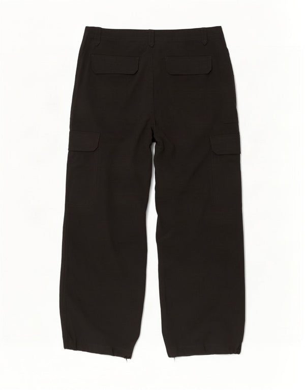 Calça cargo feminina Marks & Spencer com perna larga Reino Unido 14 grande W32 L28 preta