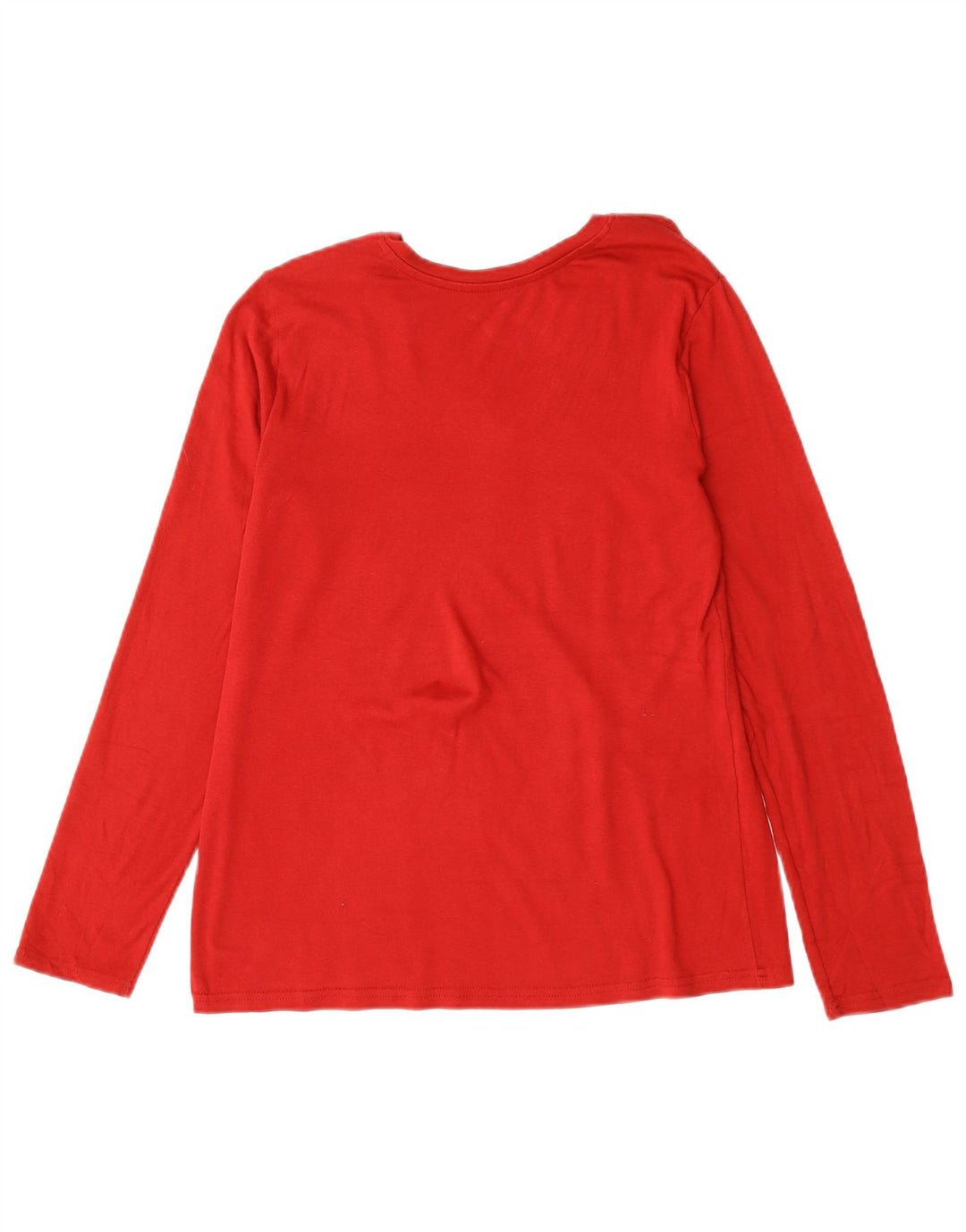 Eddie Bauer Womens Top Long Sleeve UK 16 Large Red Cotton
