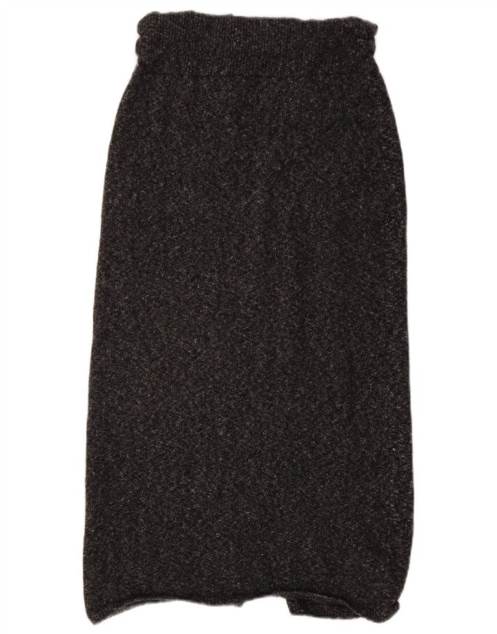 Massimo Dutti Womens Knit Midi Skirt Small W30  Grey Flecked