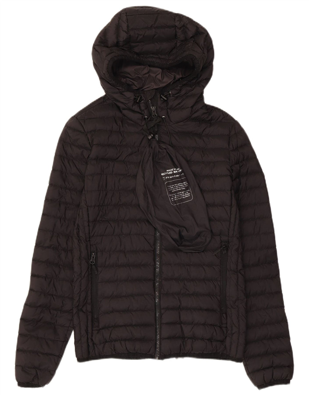 SUPERDRY Womens Hooded Padded Jacket UK 8 Small Black Nylon