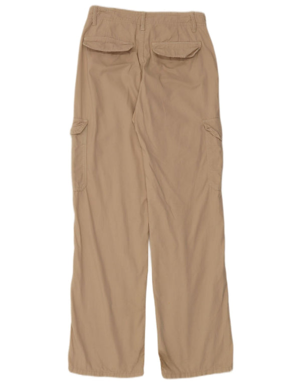 Zara Γυναικείο παντελόνι Cargo με φαρδύ πόδι EU 36 XS W26 L30 Μπεζ βαμβακερό