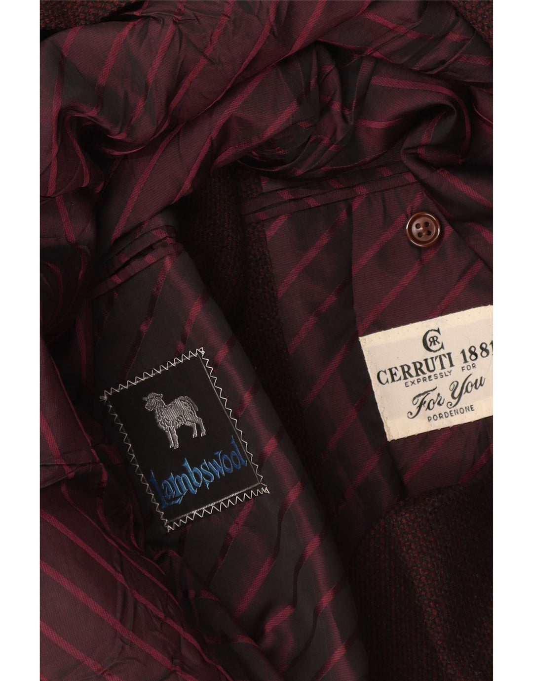 Giacca blazer da uomo a 2 bottoni Cerruti 1881 UK 40 grande lana d'agnello marrone