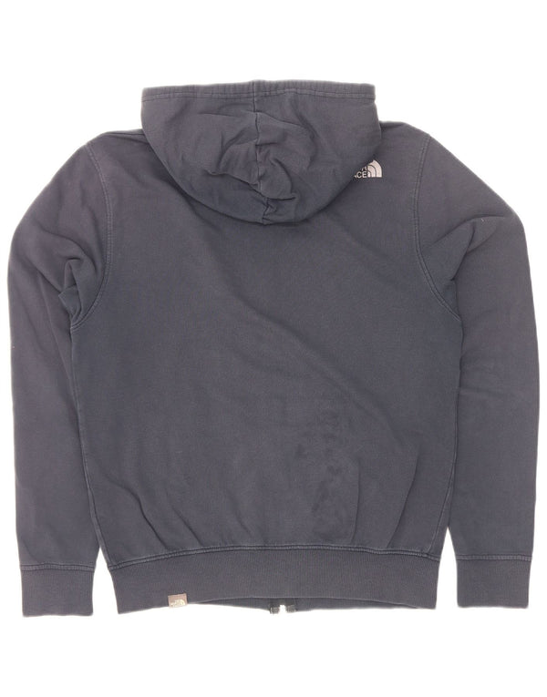 The North Face Mens Zip Hoodie Sweater Small Navy Blue Cotton