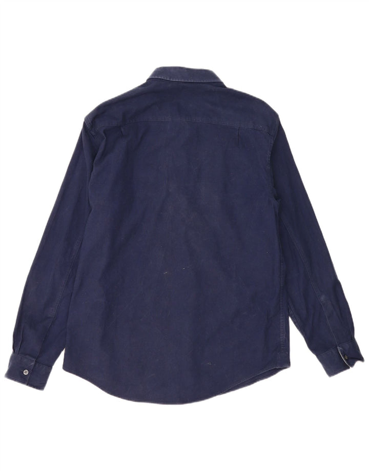 Lyle & Scott Mens Shirt Large Navy Blue Cotton