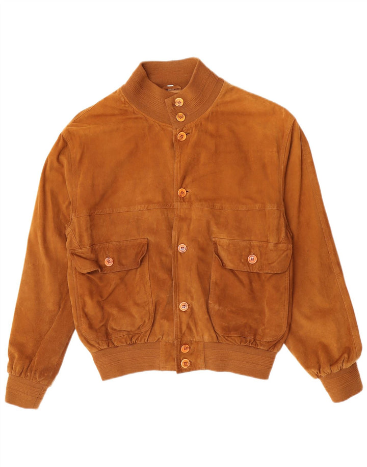 Giubbotto bomber in pelle scamosciata da uomo Essebi EU 50 Large in pelle beige