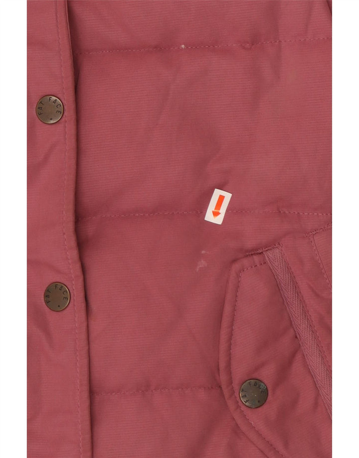 Fat Face Womens Sherpa Oversized Padded Gilet UK 10 Small Pink Polyester