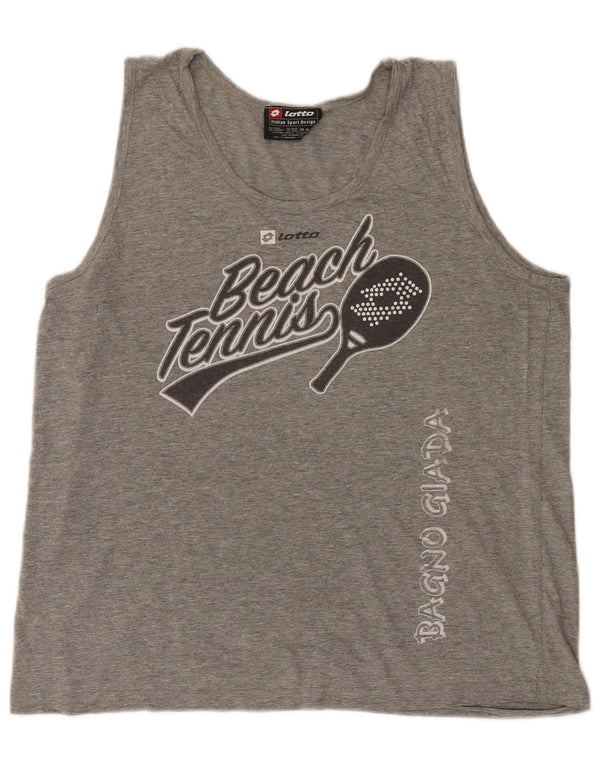 Lotto Mens Graphic Vest Top Medium Grey Flecked