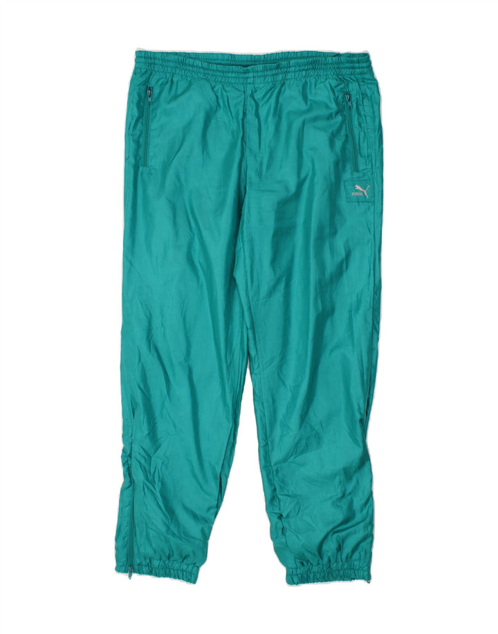 PUMA Womens Tracksuit Trousers Joggers UK 14 Large  Blue Polyester Vintage Puma and Second-Hand Puma from Messina Hembry 