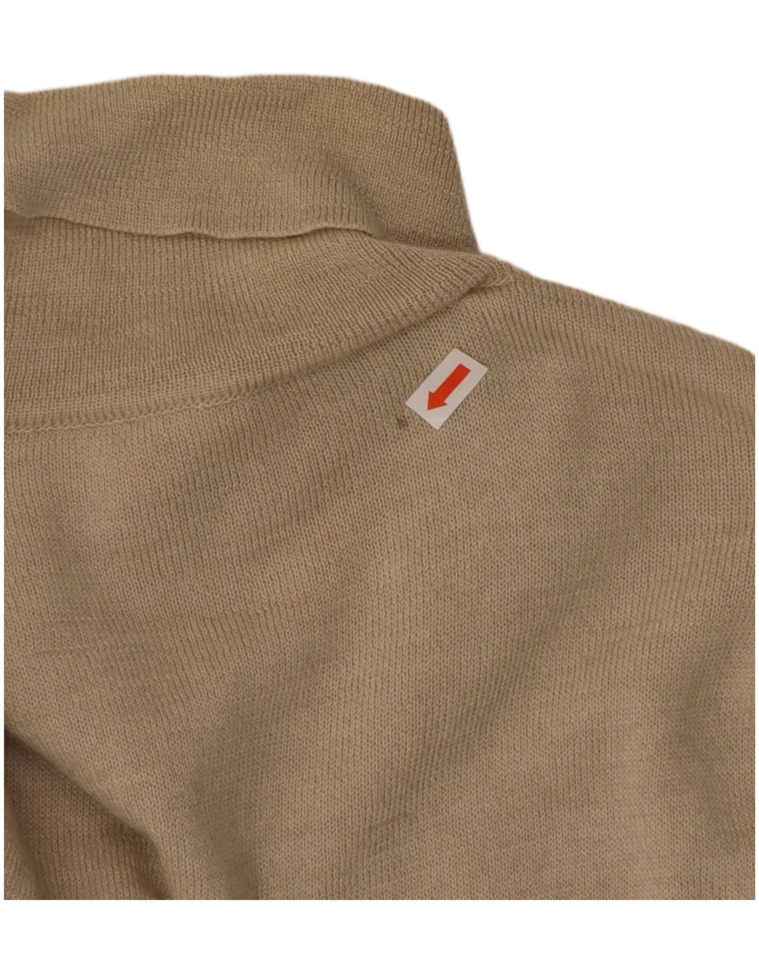 MARZ Womens Roll Neck Jumper Sweater UK 12 Medium Beige New Wool