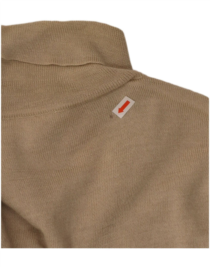 MARZ Womens Roll Neck Jumper Sweater UK 12 Medium Beige New Wool