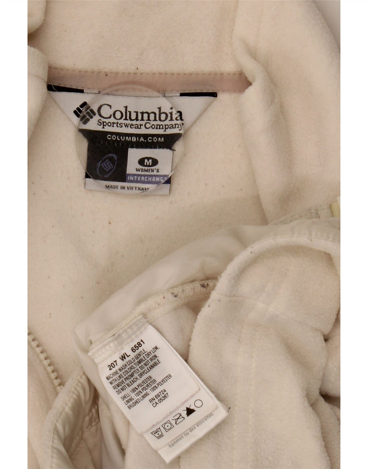 Columbia Womens Liner Fleece Jacket UK 14 Medium White Polyester