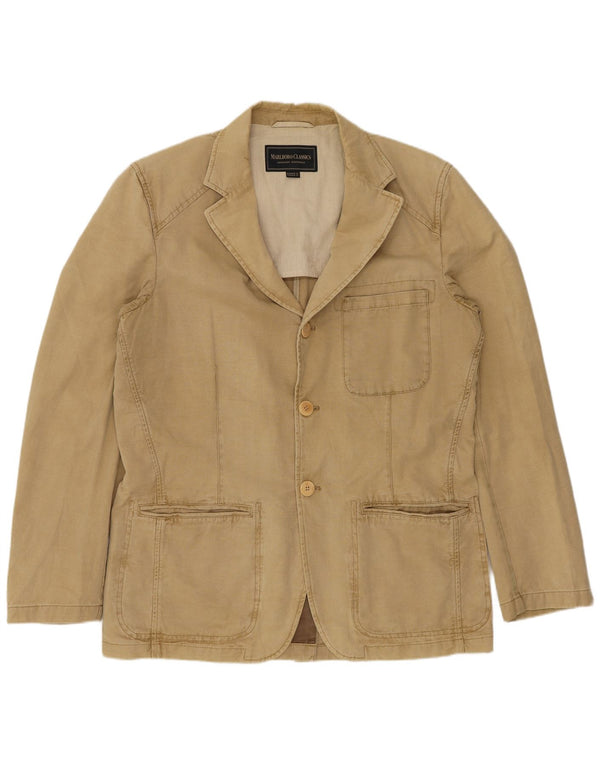 Marlboro Classics Veste blazer à 3 boutons pour homme EU 50 Large Beige