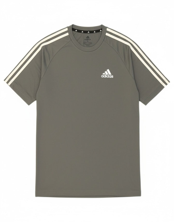 ADIDAS Mens Aeroready T-Shirt Top Small Grey Polyester Vintage Adidas and Second-Hand Adidas from Messina Hembry 