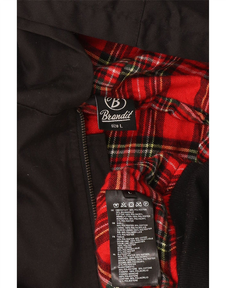 Brandit Chaqueta Bomber con Capucha para Mujer UK 46 Grande Poliéster Negro