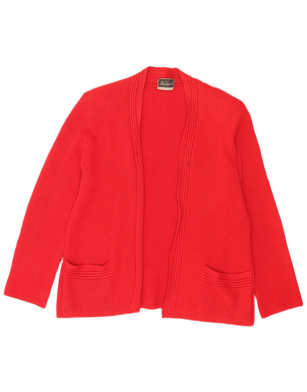 Luisa Spagnoli Womens Open Cardigan Sweater UK 16 Large Red Wool