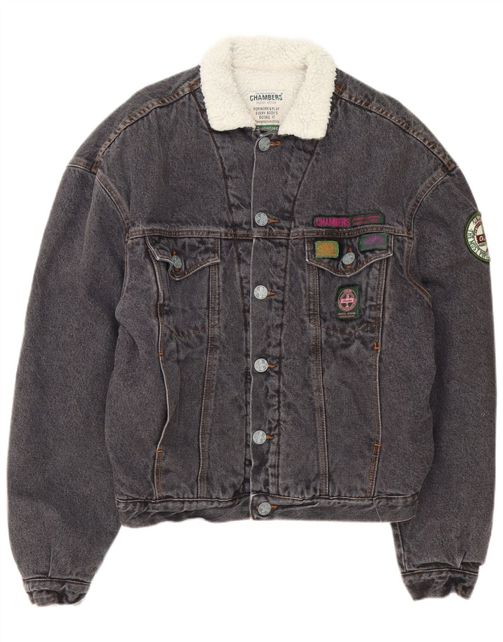 Chambers Mens Sherpa Denim Jacket UK 38 Medium Grey Cotton