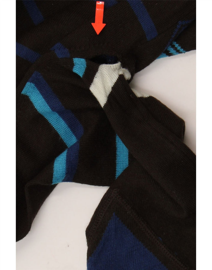 ENERGIE Mens V-Neck Jumper Sweater Small Black Argyle/Diamond Wool Vintage Energie and Second-Hand Energie from Messina Hembry 
