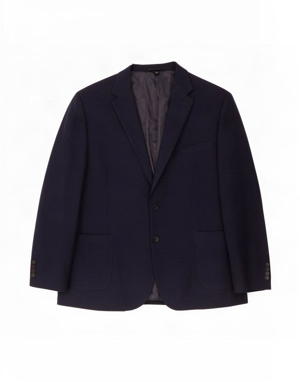 Jaqueta blazer masculina de 2 botões Marks & Spencer Reino Unido 50 5XL azul marinho poliamida